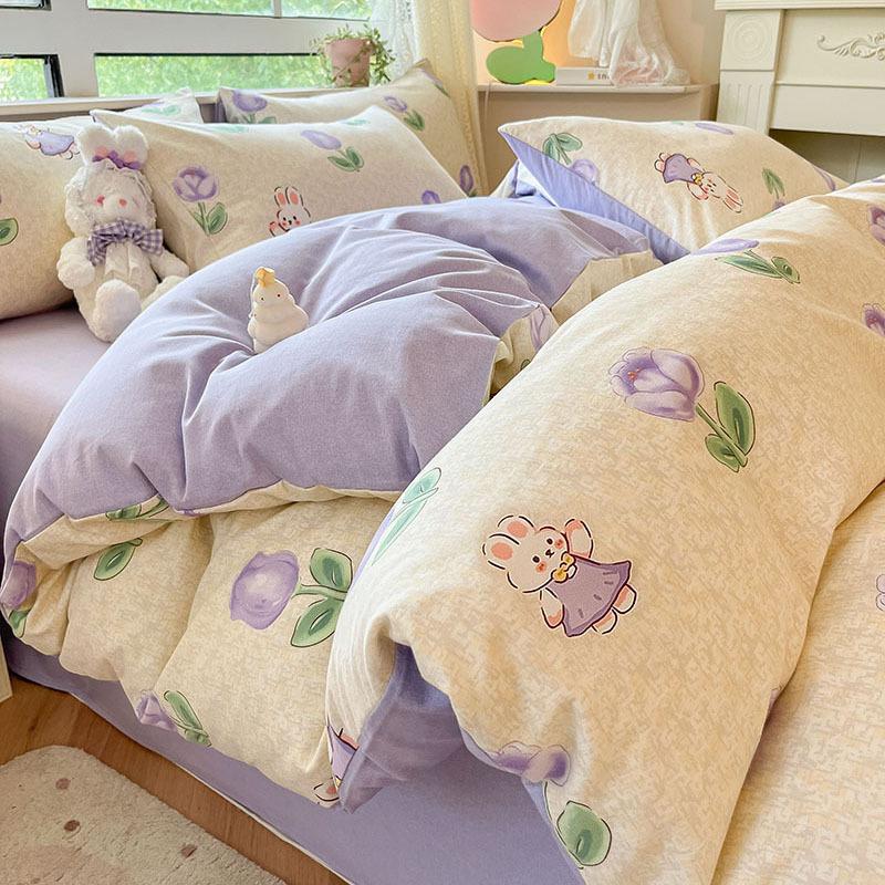 Утолщенный комплект из четырех предметов, пододеяльник, простыня, комплект из трех предметов для односпальной кровати в общежитии