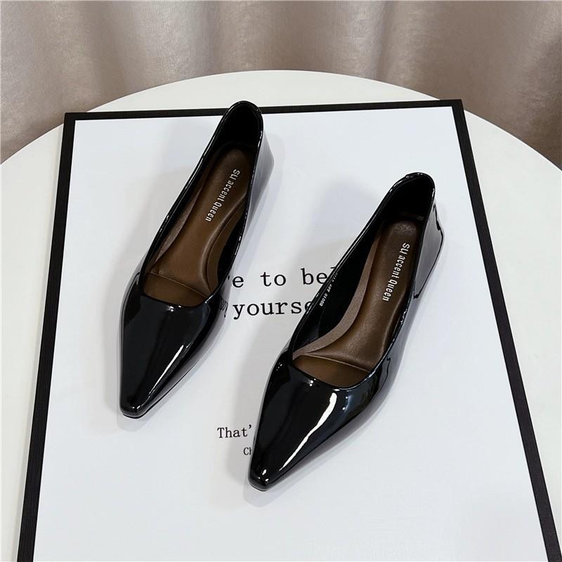 Мода Новая Мода Женская Обувь Женская Летняя Лакированная Кожа Мягкая Подошва Противоскользящая Износостойкая Удобная Низкий Каблук Обувь Слипоны Zapatos Mujer