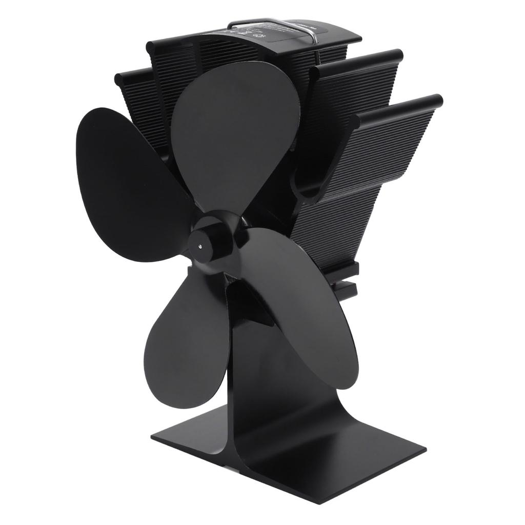 4-лопастной вентилятор для печи с подогревом, бесшумный, экологически чистый, из алюминиевого сплава, для камина, для дома, дровяного бревна