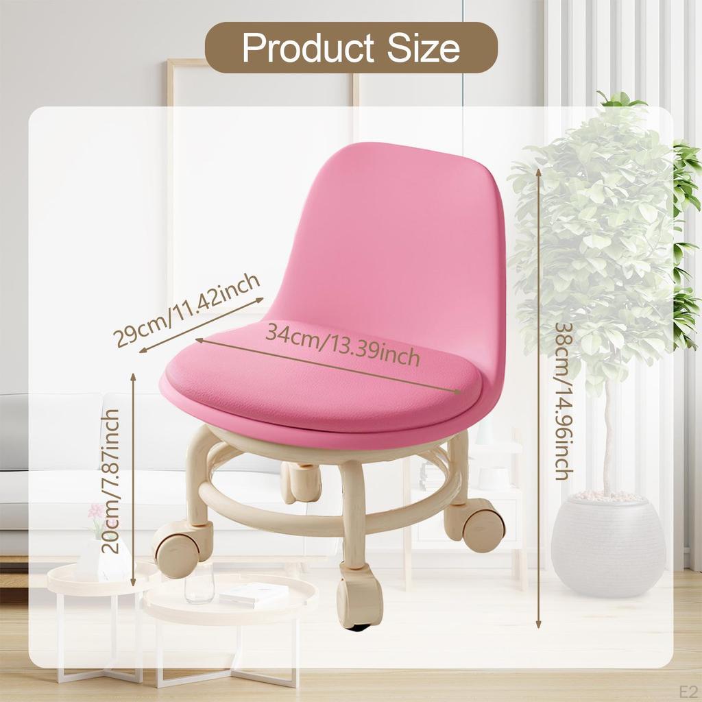 Низкий табурет на колесиках с круглым сиденьем, вращающийся, универсальное роликовое сиденье для