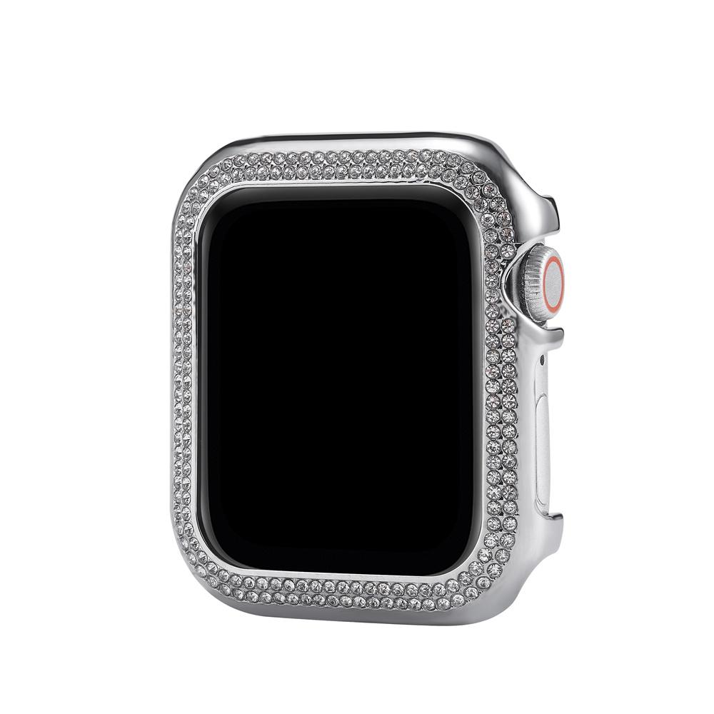 Металлический бампер с бриллиантами, защитный чехол для Apple Watch, 40 мм, 44 мм, рамка для iWatch 4, 5, 6 SE, 7, 8, 9, 41 мм, 45 мм, чехол для часов