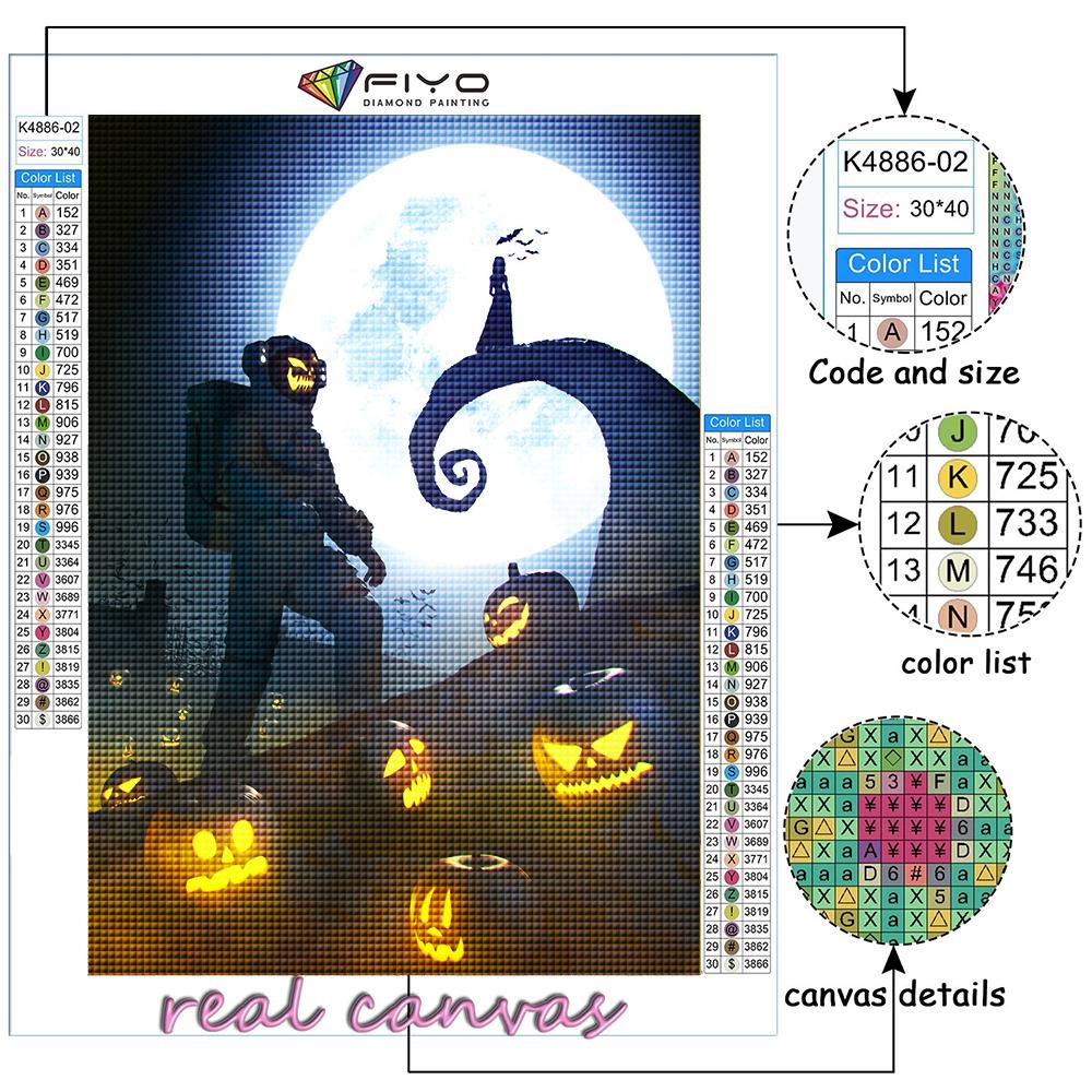 5D Diamond Painting Full Diamond Halloween Scary Pumpkin Head Man Diamond Painting Handmade Diy Diamond Mosaic Painting Home Decoration