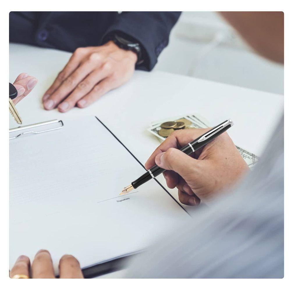 Перьевая ручка для письма, гладкая черная классическая ручка, твердая ручка для офиса