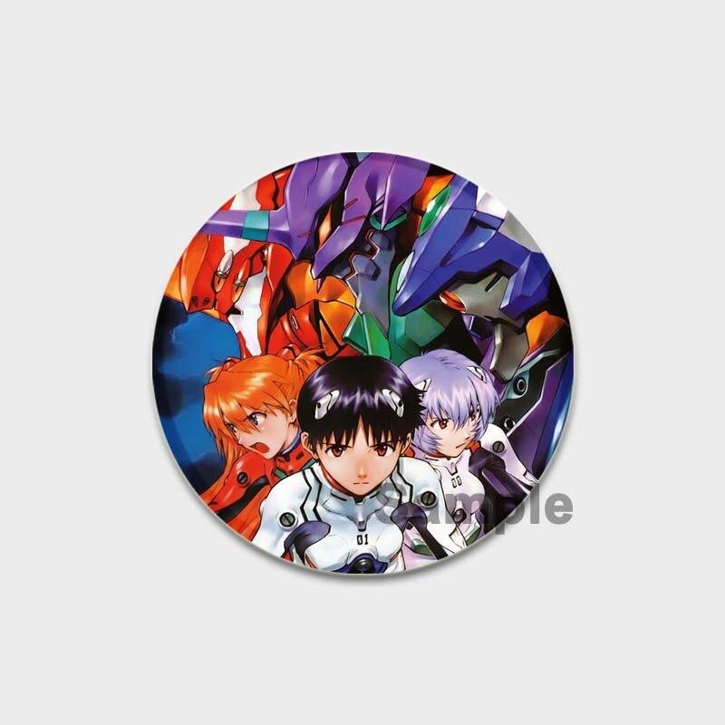 58 мм классическая аниме брошь из ЭВА, мультяшные булавки для лацканов, аксессуары для одежды, шляпа, украшение для рюкзака, милые 58 мм, круглые значки, булавка, эстетическая