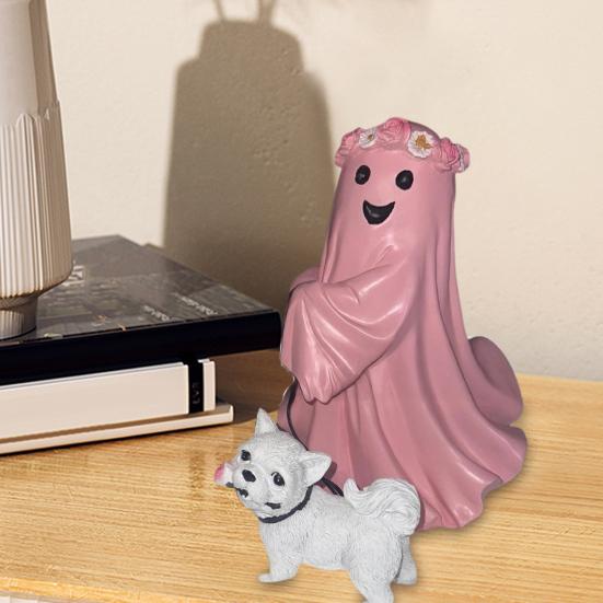 Статуя Собаки-Призрака Хэллоуин Фигурка Призрака и Собаки Смола