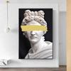 Забавная Vaporwave скульптура Аполлона, холст, настенные художественные постеры, граффити, холст, картины на стене, лицо Аполлона, фотографии