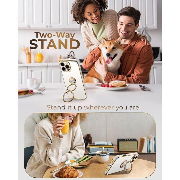 Защитный чехол - BOOLING - для iPhone 17 - Мягкий силиконовый противоударный с кольцом и шнурком - Белый