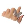 Zircon Butterfly Ring Gem Stone Opening Exaggerated Big Knuckle Rings