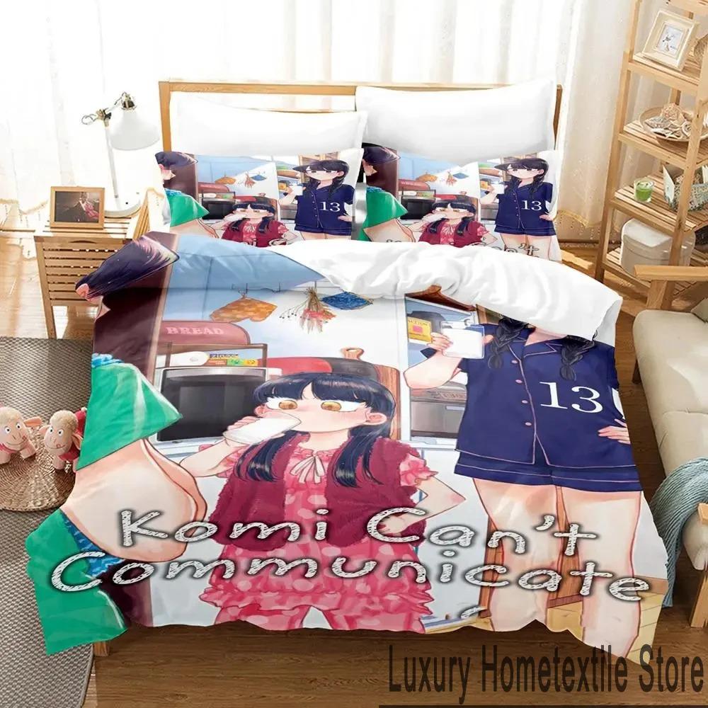 3D Принт Аниме Кому не понять Постельный комплект Двуспальный Полуторный Кинг Пододеяльник Одеяло Наволочка Мальчики Девочки Взрослые Спальня