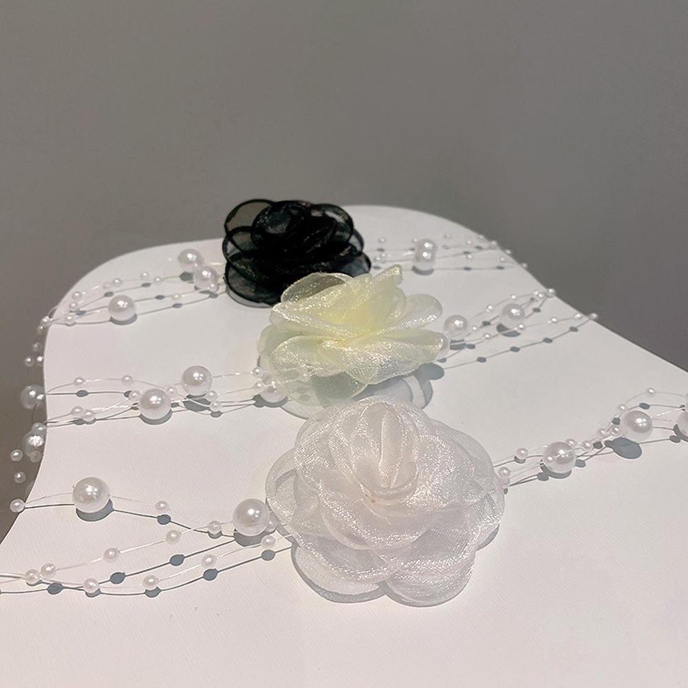 Вечеринка Новые Женщины Девушки Подвеска Бисер Модные Украшения Ключица Чокер Пряжа Цветок Жемчуг Ожерелье