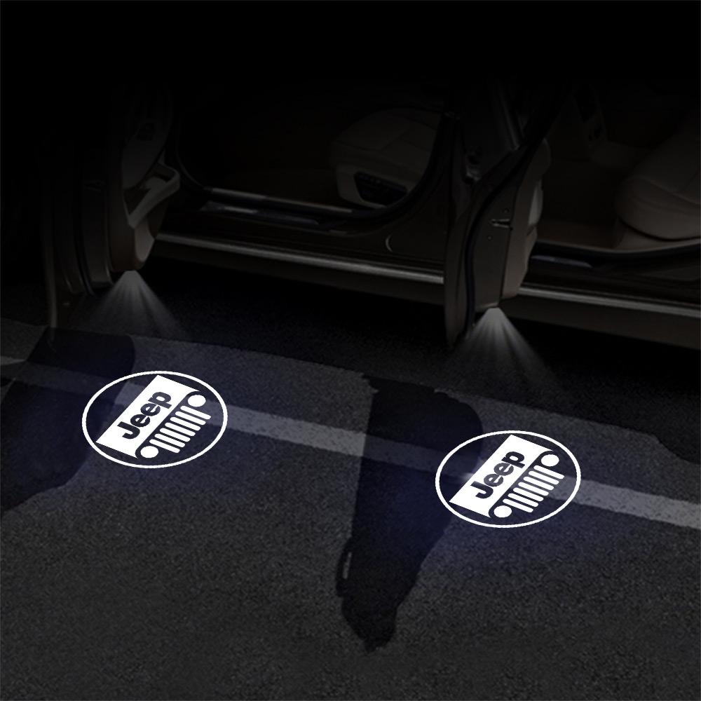 For Jeep Car Door HD Welcome Lights Laser Projector Auto Courtesy Lamp Accessories For Jeep Renegade Wrangler Compass Cherok