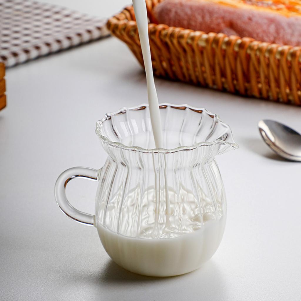 Glass Coffee Milk Jug Multifunctional Tea Pitcher Heat Resistant Transparent for Living Room Household Cafe Office Beverage
