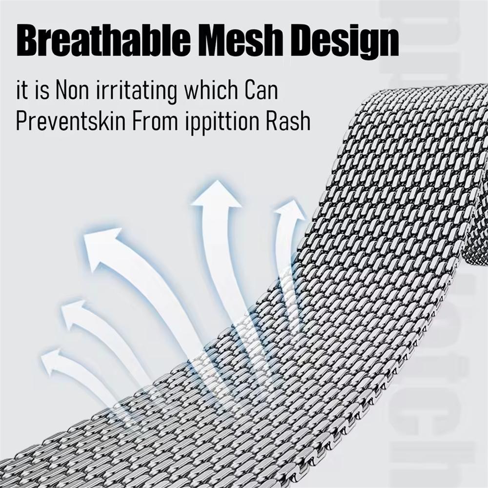 22mm Watch Band for Huami Amazfit Bip 5/Xiaomi Watch S2/Haylou Solar Plus LS16/Garmin Forerunner 265 Stainless Steel Thick Mesh Milanese Strap