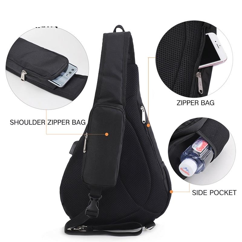 TINYAT новая мужская сумка через плечо с слингом, противоугонная сумка через плечо для 9,7-дюймового планшета, USB-зарядка, водонепроницаемая дорожная сумка-мессенджер, повседневная нагрудная сумка