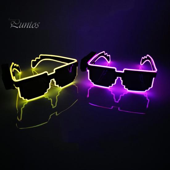 1 пара светящихся очков Солнцезащитные очки со светодиодной подсветкой Беспроводная громкая связь для танцев 4-режимная функция привода Очки для вечеринок Хэллоуин EDM Карнавальная подсветка