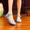 Chinese Traditional Style Birds and Flower Embroidered Women Canvas Ballet Flats Vintage Ladies Round Toe Soft Cotton Shoes