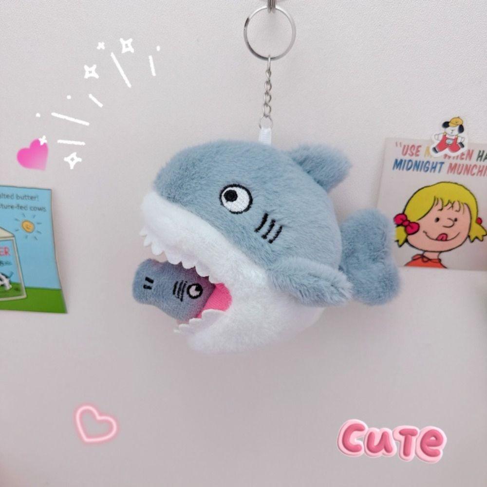 Stuffed Doll Blue Shark Pendant Stuffed Animal Plush Shark Keyring Kids Gifts