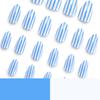 Le Fan Короткие миндальные ногти в сине-белую полоску - Простой дизайн с цветовыми блоками