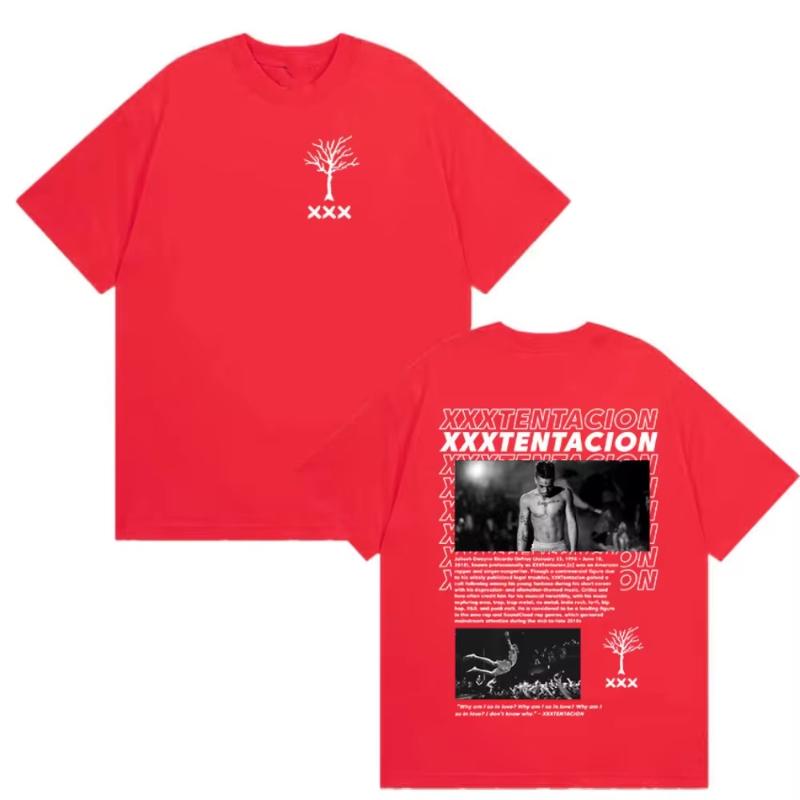 Rapper Xxxtentacion Album 2026 Graphic T Shirt Unisexs Vintage Gothic Loose Clothing Tshirts Hip Hop Short Sleeve Cotton Tshirts