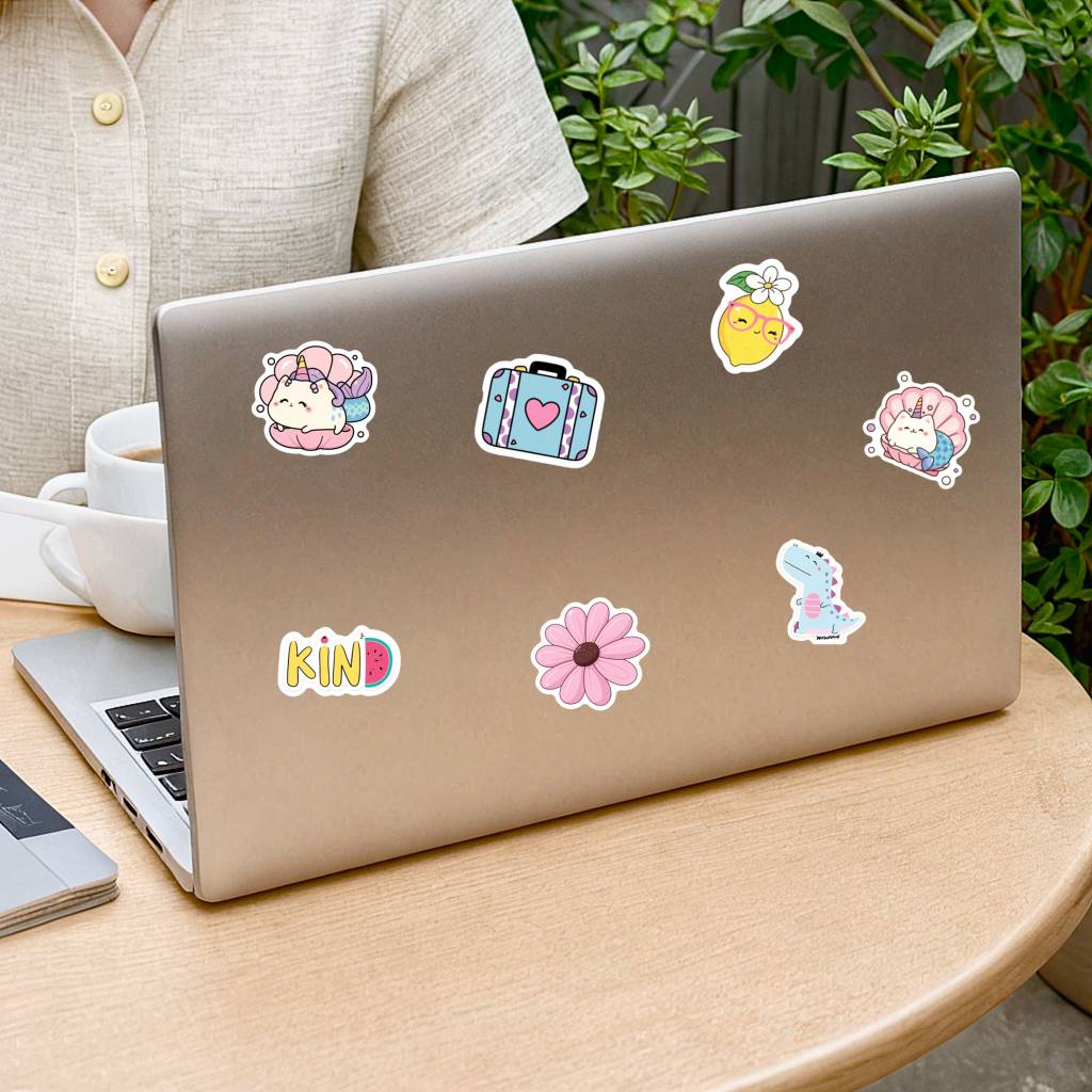 35pcs Pastel Cute Animals Stickers Playful Fantasy Creatures Stickers Stationery Stickers For DIY Phone Laptop Scrapbook