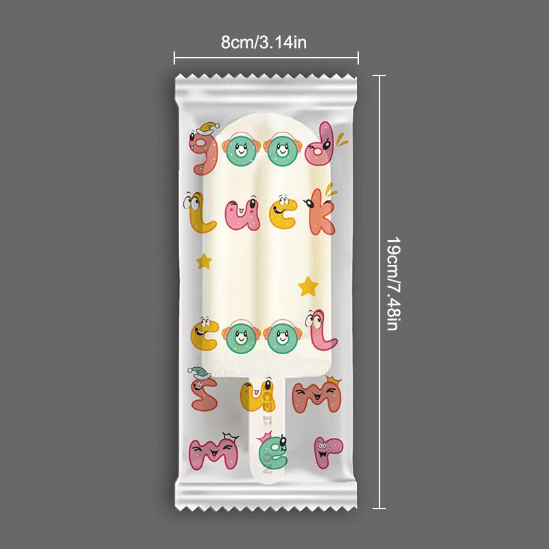 100 шт. Милые мультяшные пищевые пакеты для мороженого Одноразовые пластиковые защитные чехлы для эскимо Пакет для хранения и упаковки Сделай сам