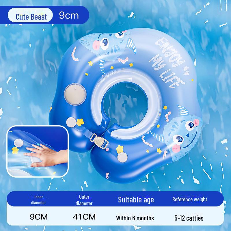 Прочный детский надувной плавательный круг толкающего типа