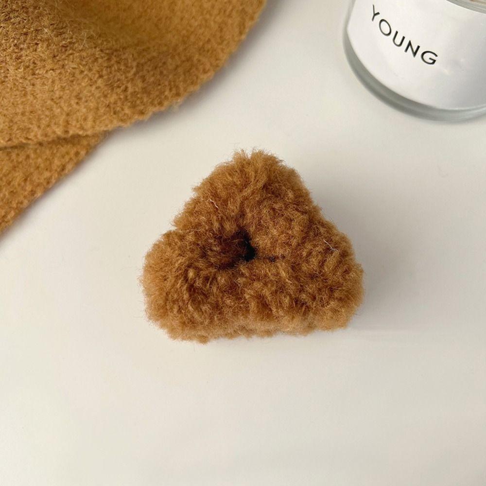 Hollow Plush Cat Ear Hair Clip Lambhair Mini Cat Ear Hairgrip Sweet Small Bear Ear Hair Claw Daily