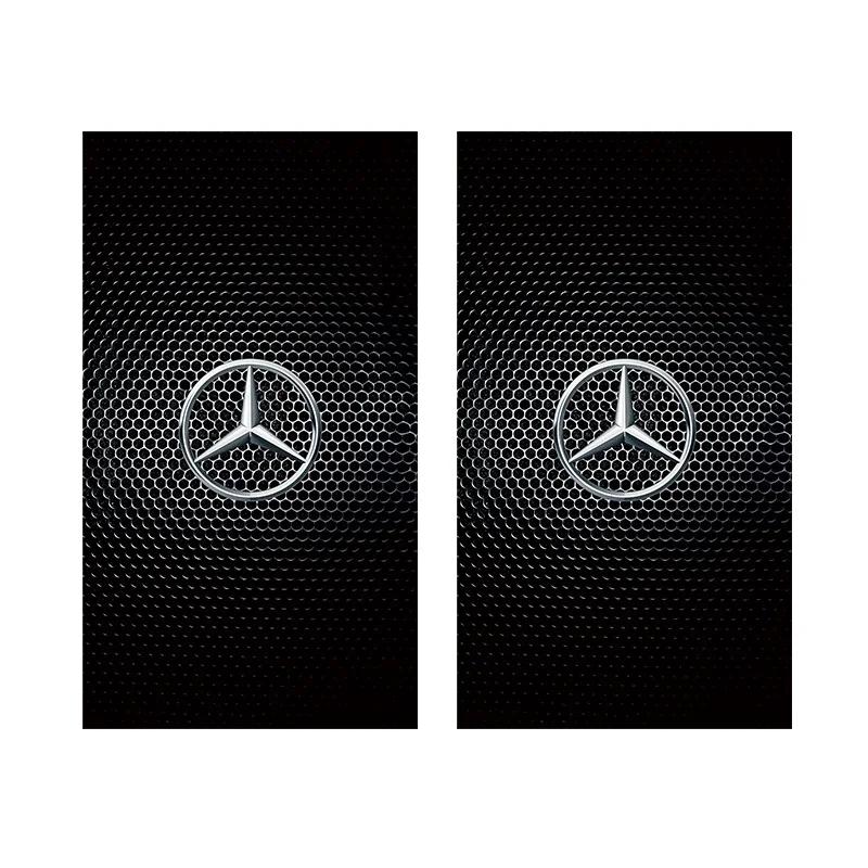 AABGT1 2Pcs Car Emblem Center Pillar Sticker Anti-scratch Protective Film For Mercedes Benz AMG W206 W203 W205 W220 W211 W212 W201 W210