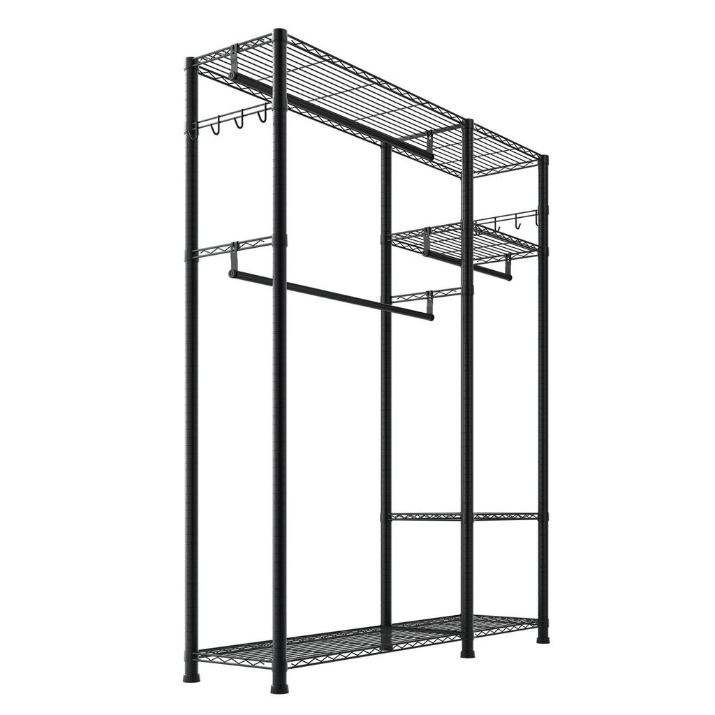 VEVOR Clothing Garment Rack, Heavy Duty Clothes Rack, 6 Adjustable Tiers Clothes Racks with Steel Frame