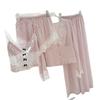 Love polka dot ice silk pajamas women's suit, sexy suspenders with chest pads, four-piece set can be worn outside, loungewear is sweet