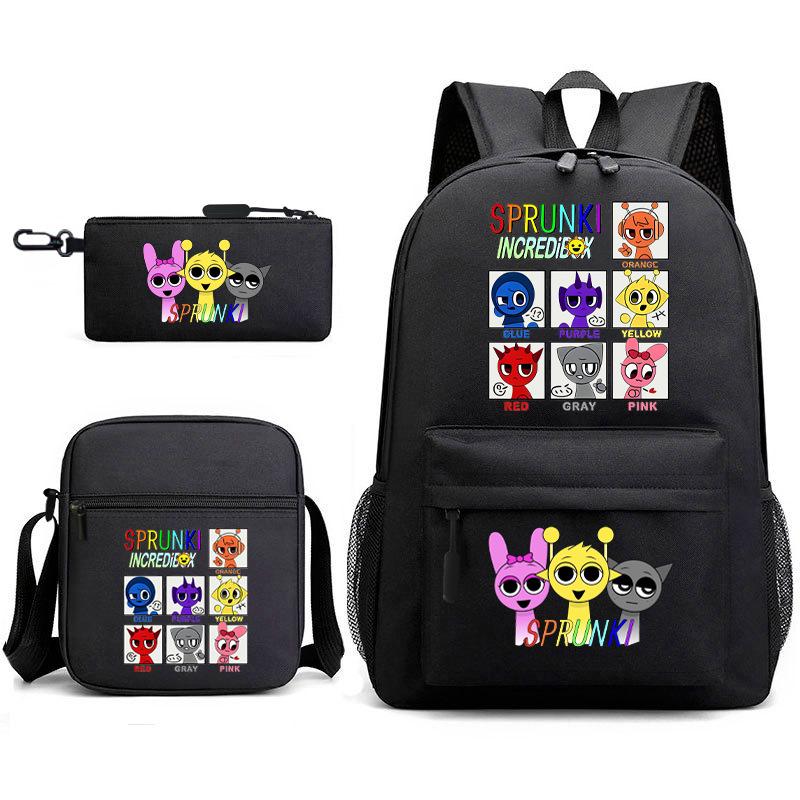 Rhythm Box Children's Backpack Crossbody Bag Pencil Bag Rabub Cute Elementary School Bag Three-piece Set