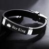 2Pcs/Set Crown Her King His Queen Trendy Sport Silicone Couple Bracelet Bangle Lover Bracelets Gift