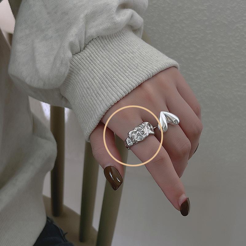 Xiaomi Original 925 Sterling Silver Heart Bump Rings For Women Counple Wedding Engagement Silver Women's Vintage Ring Fine Jewelry