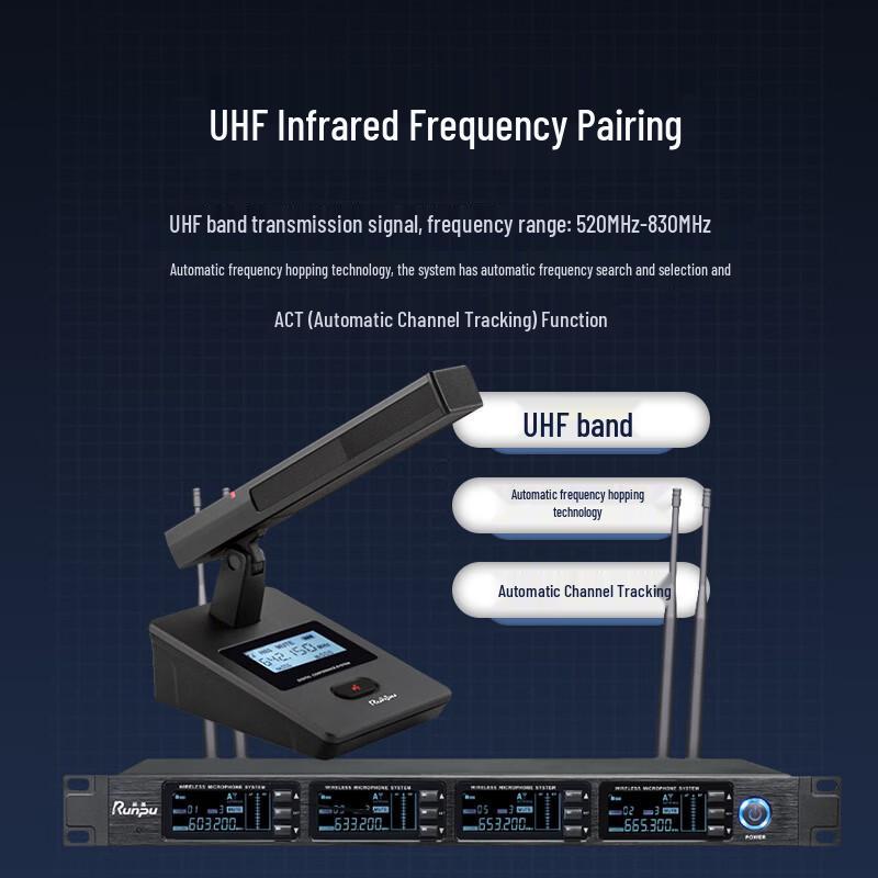Runpu Профессиональная беспроводная UHF система конференц-микрофонов (Китайская версия)