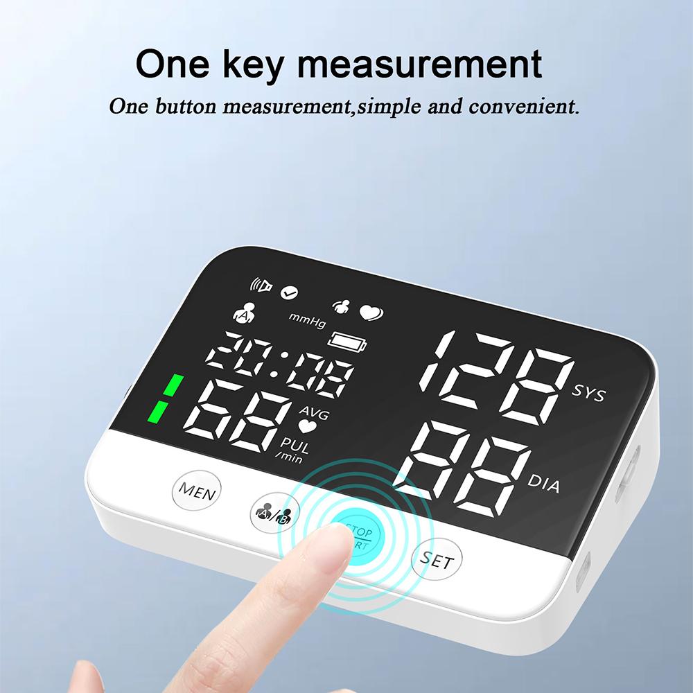 Монитор артериального давления на плече с цифровой манжетой для измерения артериального давления для домашнего использования со светодиодным дисплеем