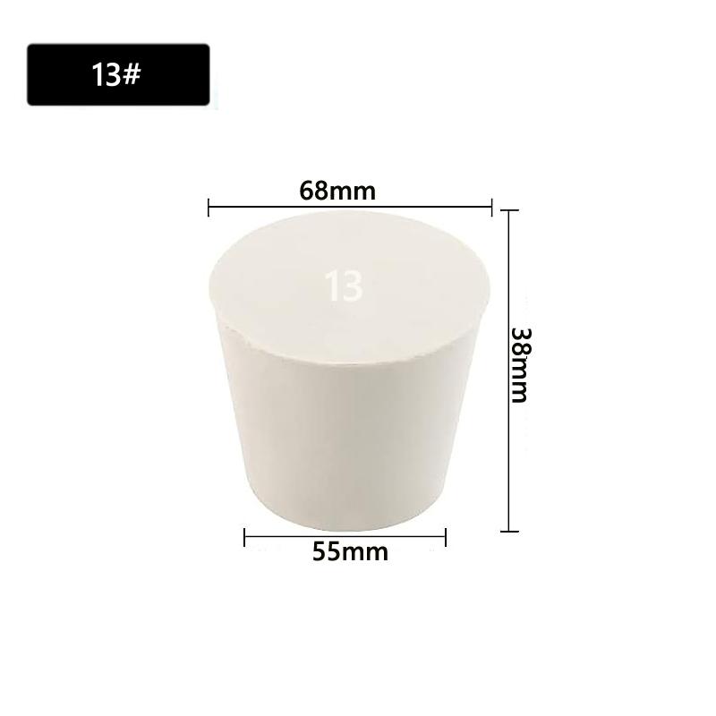 1/5 шт. Лабораторная резиновая пробка для колбы, коническая трубка, сплошная белая, устойчивая к щелочам, лабораторная вставная уплотнительная пробка