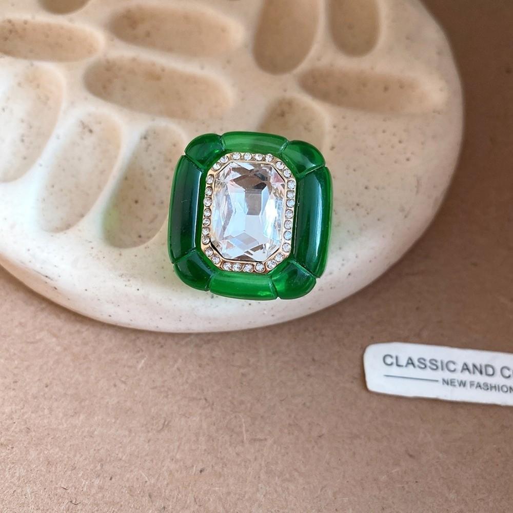 Candy Color Geometric Ring Y2K Classic Big Dome Plain Ring Hand Ornaments Acrylic Resin Ring  Party