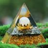 1Pc Orgonite Pyramid,With Protection From Crystals Energy Generator For Stress Reduce Meditation Wealth Attraction For Home Decor Jewelry 6x6 Cm