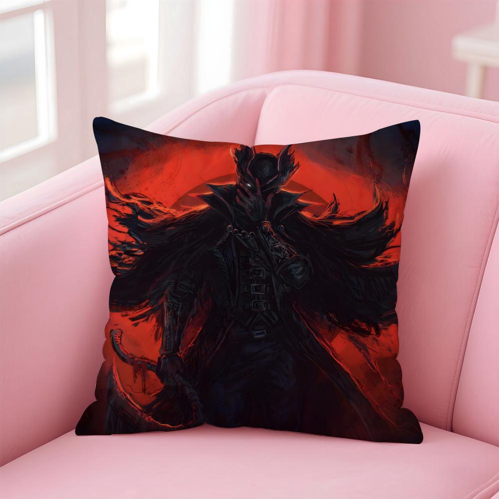 game horror BBloodborne Cushion Cover Pillow Case Soft Friendly Fabric Concealed Zipper
