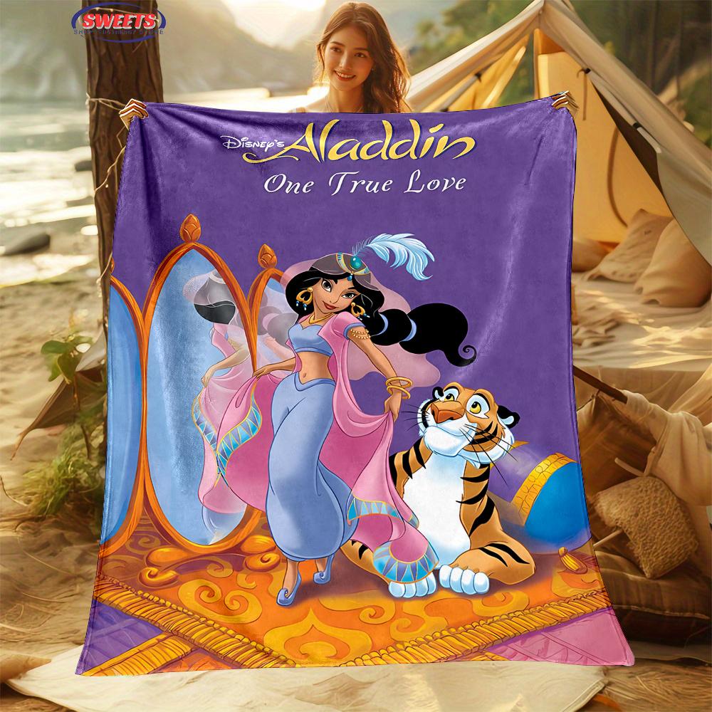6 Sizes Princess Aladdin Blanket, Sofa Bed Cover Four Seasons Soft Fluffy Quilt Blanket, Indoor Outdoor Leisure Nap Blanket Gift
