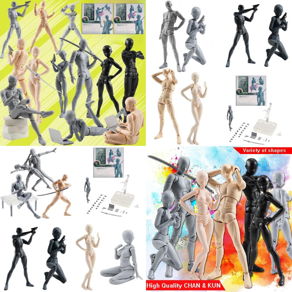 Премиальная фигурка тела SHF мужского и женского пола в роскошных серых, черных и телесных тонах, с подвижными суставами