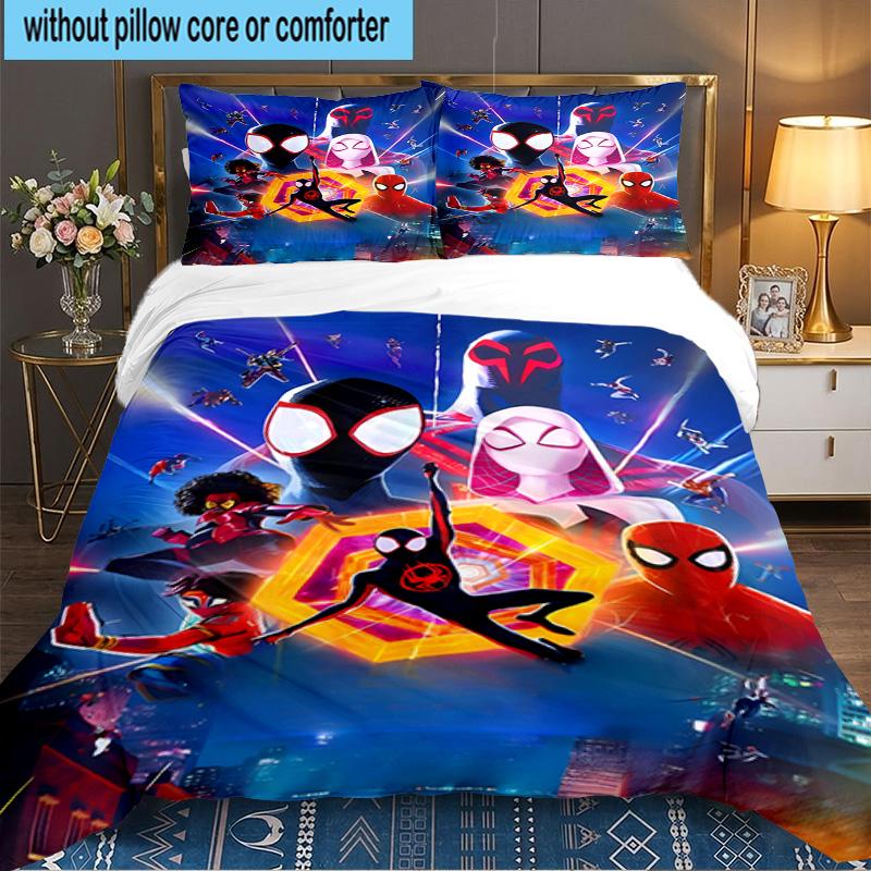 Into The Spider-verse 3PCS Bedding set,Ideal for 1pc Duvet Cover And 2pcs Pillowcases Perfect for Fan gift,Ideal for Bedroom, Dormitory