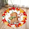 Рождественское имбирное печенье Круглый ковер Декор для Рождества Моющийся ковер для патио Идеально для декора гостиной и спальни