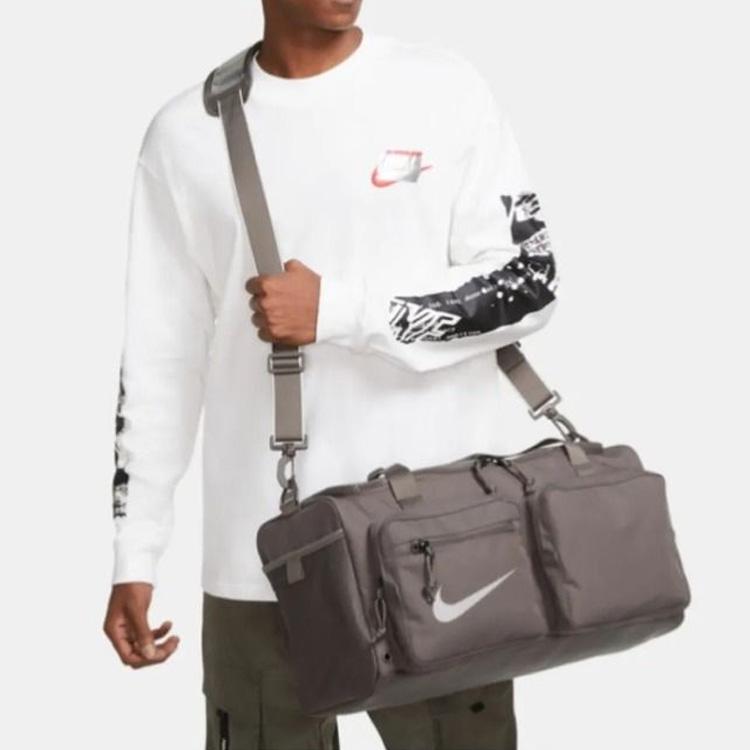 Nike Polyester Portable Crossbody Basketball Bag, Travel Bag, Gym Bag Large Unisex Dark Wood Umber CK7067-004
