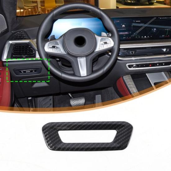 ABS Carbon Fiber Headlight Switch Button Panel Cover Trim For BMW X5 X6 -25