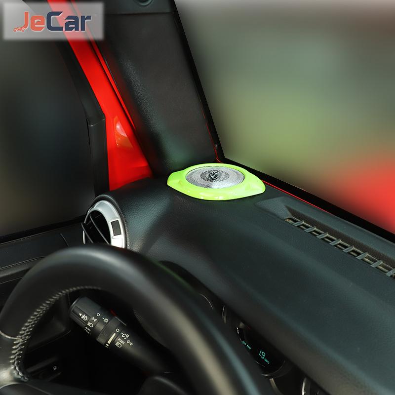 JeCar Car A Pillar Speaker Decoration Cover Ring Trim Stickers Horn Ring Panel Loud Speaker For Jeep Wrangler JK