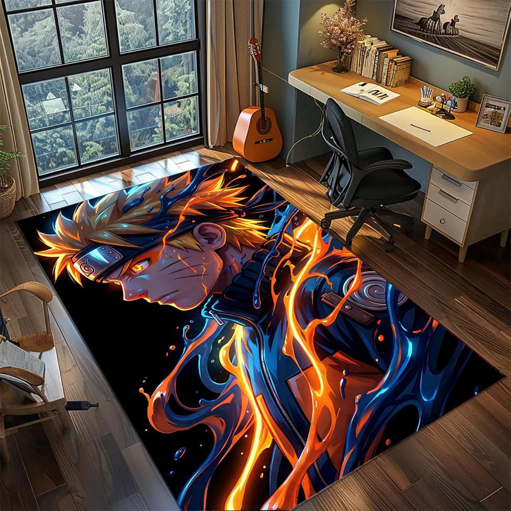 Naruto Uzumaki Sage Mode Rug Carpet Non Slip Washable Floor Mat Large Area Rugs for Bedroom