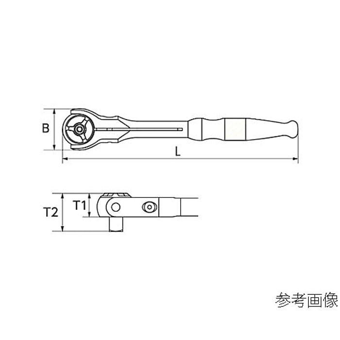 KTC 3/8" Drive 180mm Swivel Ratchet Handle EA618PA-11