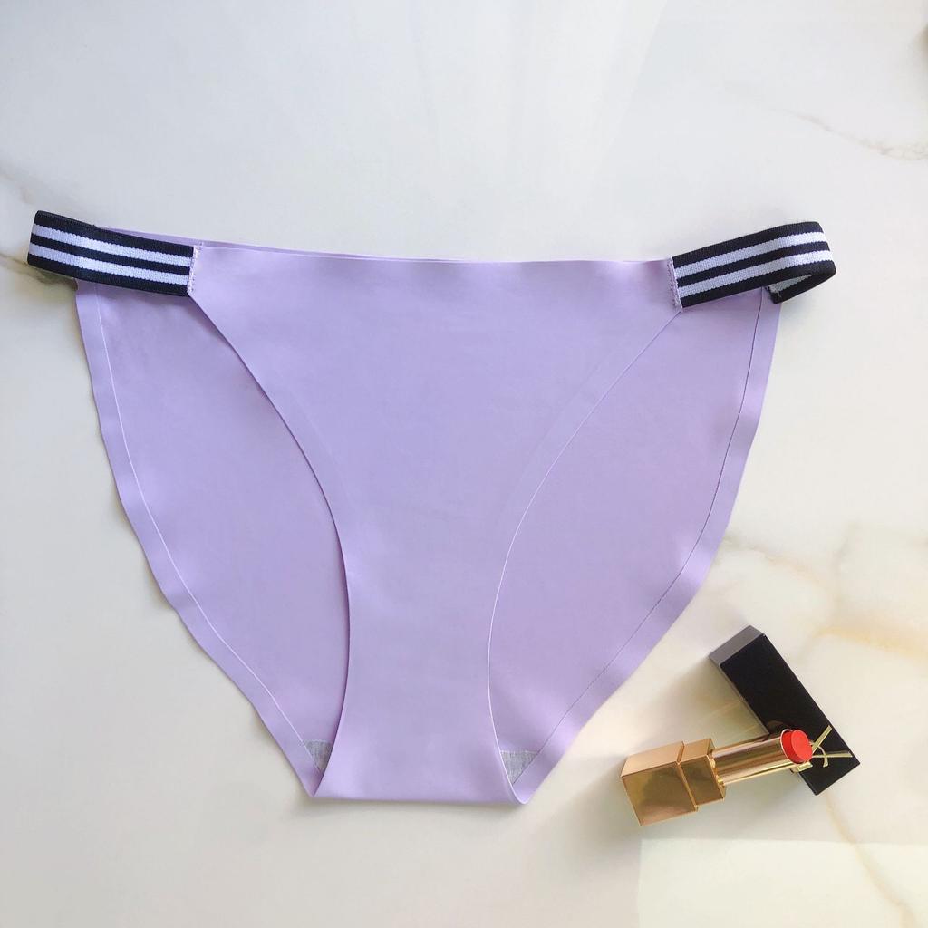 Модные бесшовные трусики, женские трусы с низкой посадкой, удобные трусы, полосатый пояс, ледяной шелк, сексуальное женское нижнее белье, нижнее белье