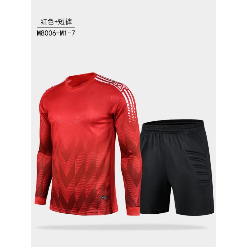 Goalkeeper Soccer Jersey Long Sleeve Training Shirt Kids Adults Breathable Synthetic Fabric Striped Design Multi-Color